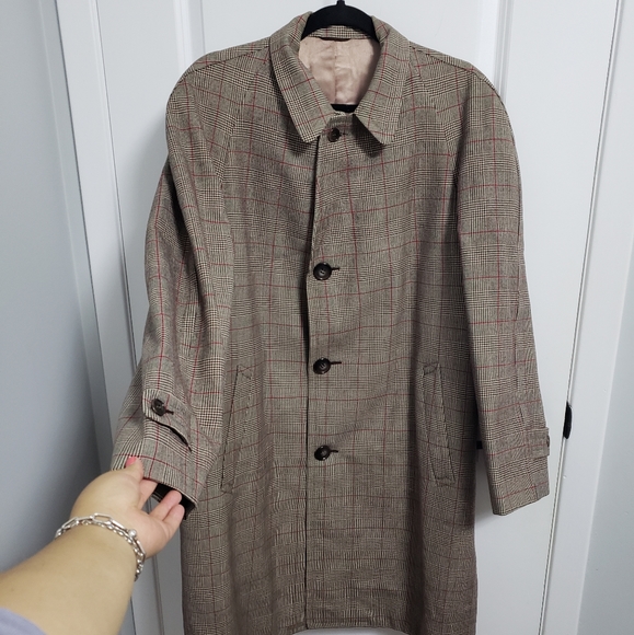 VINTAGE STYLED BY FINE ARTS Long Plaid Coat - Picture 3 of 12